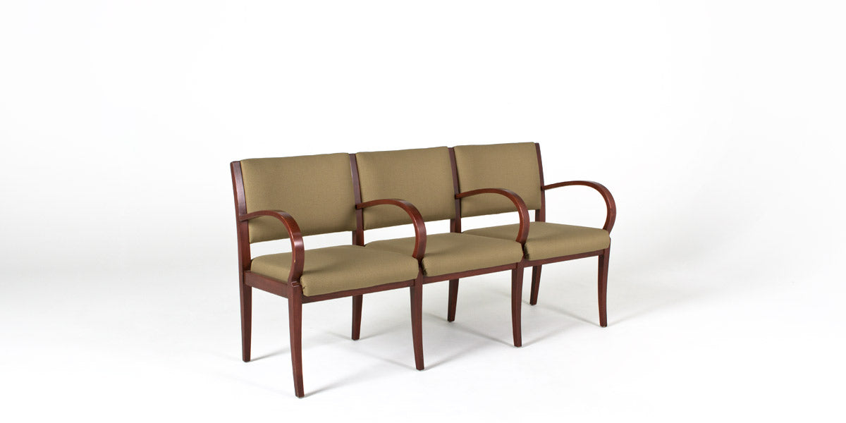 Taupe Fabric Tandem 3-Seater