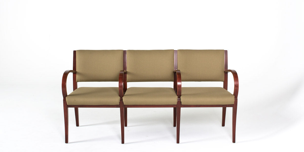 Taupe Fabric Tandem 3-Seater