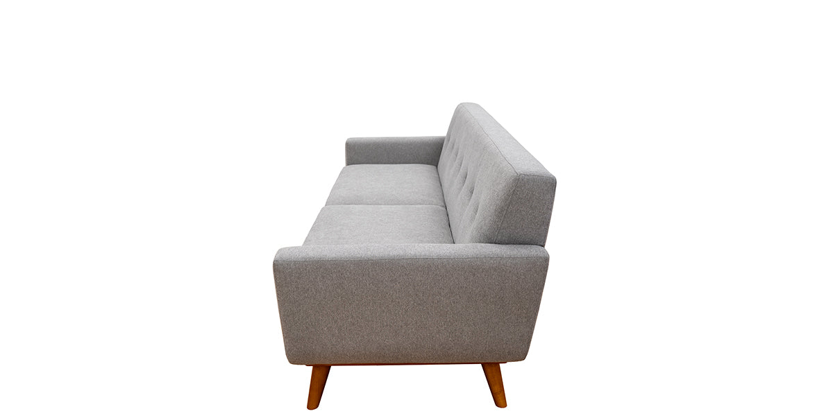 90.5"W Grey Fabric Sofa