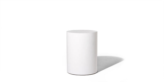 White Cylinder End Table