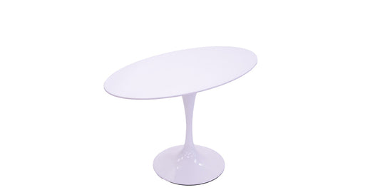 48"W White Oval Sarineen Table