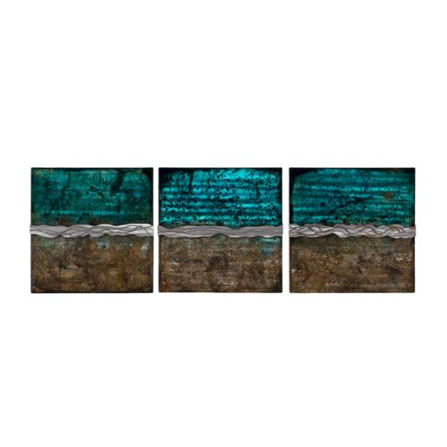 14"W Abstract Art Triptych Metal Sheets