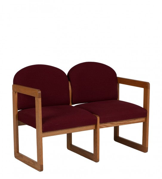 Burgundy Squared Arm Tandem 2- Seater