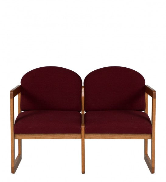 Burgundy Squared Arm Tandem 2- Seater