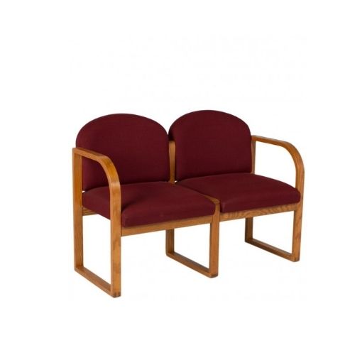 Burgundy Rounded Arm Tandem 2-Seater