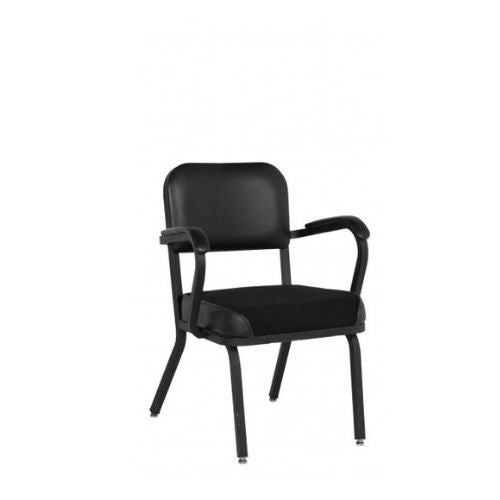 Black Vinyl & Fabric Chair