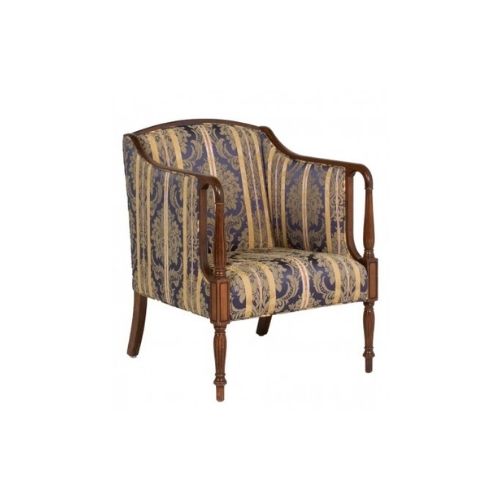 Blue Damask Sheraton Chair