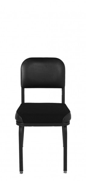 Black Vinyl and Fabric Side Chair