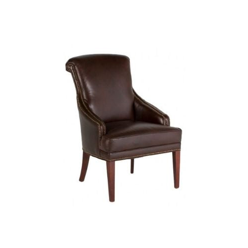 Brown Leather Chair w/Nailheads