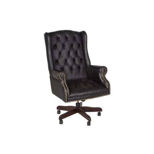 Black Leather High Back Chair