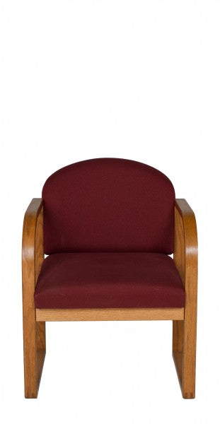 Burgundy Rounded Arm Guest Chair