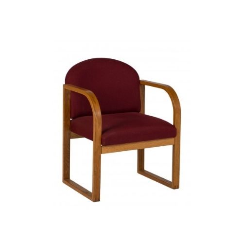 Burgundy Rounded Arm Guest Chair