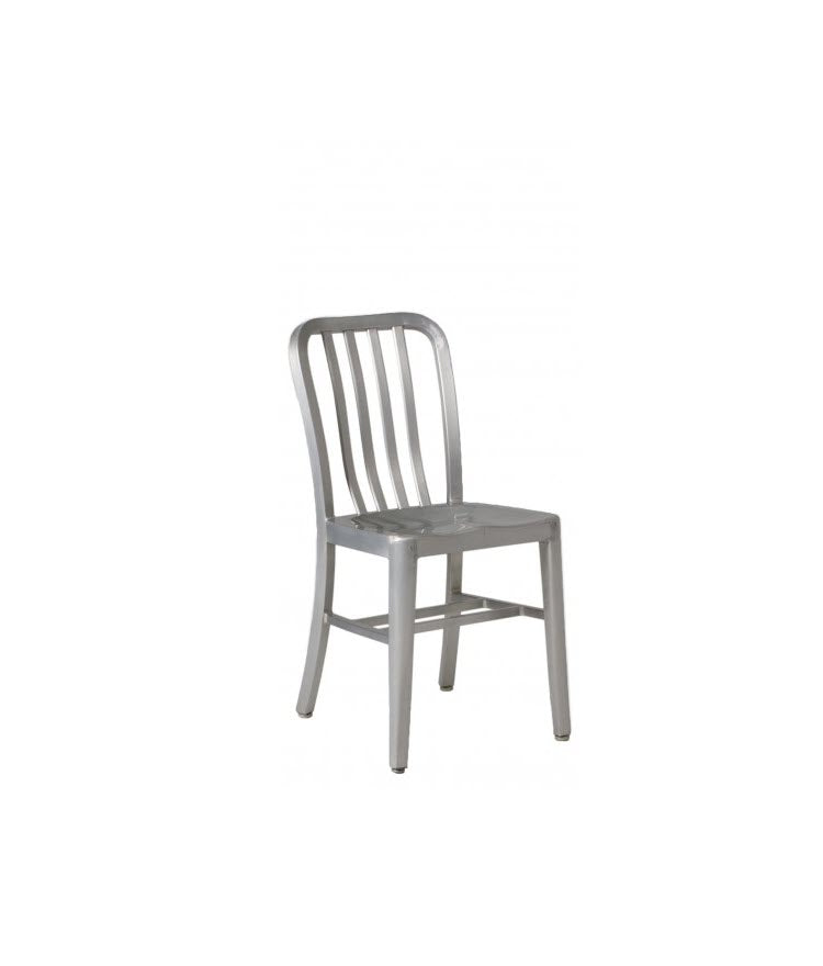 Brushed Aluminum Side Chair