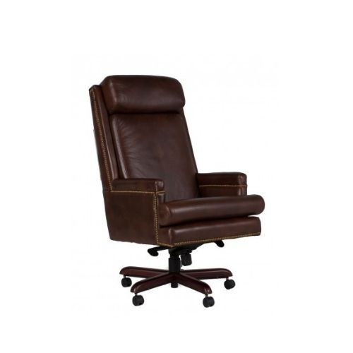 Brown Leather High Back Executive Chair