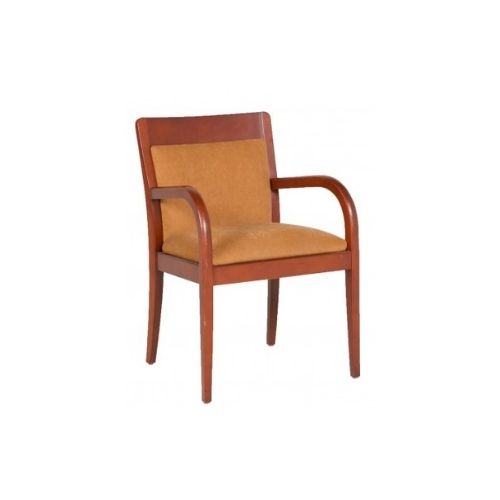Cherry Arm Chair/Mustard Microfiber Seat & Back