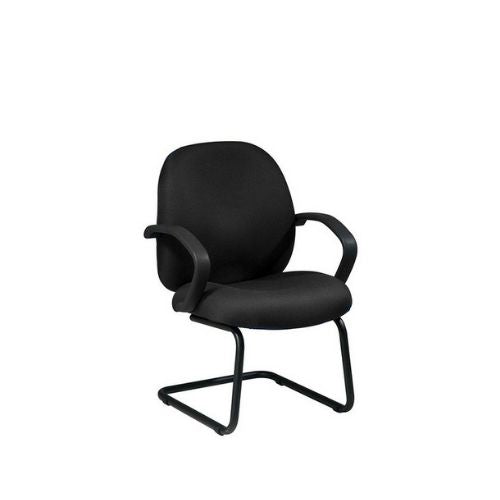 Black Fabric Chair w/ Sled Base