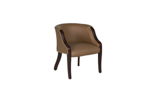 Leather Guest Chair - Mahogany Frame