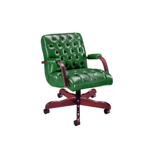 Green Vinyl Mid Back Chair