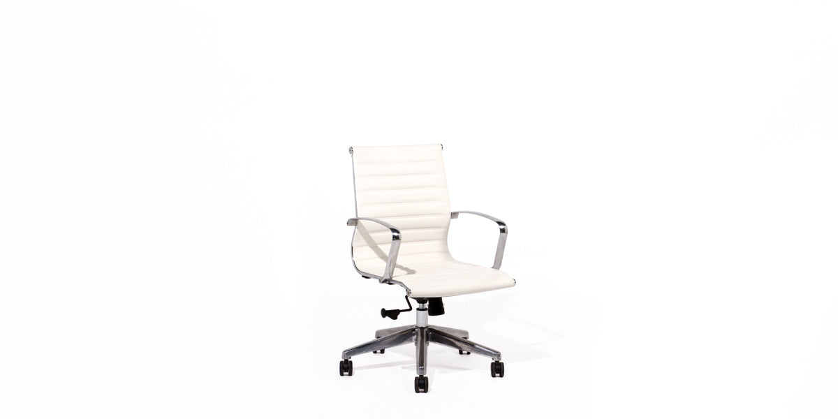 White Eames Style Mid Back Chair