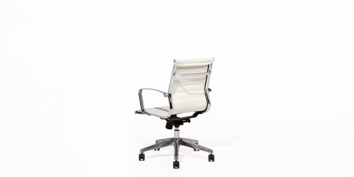 White Eames Style Mid Back Chair