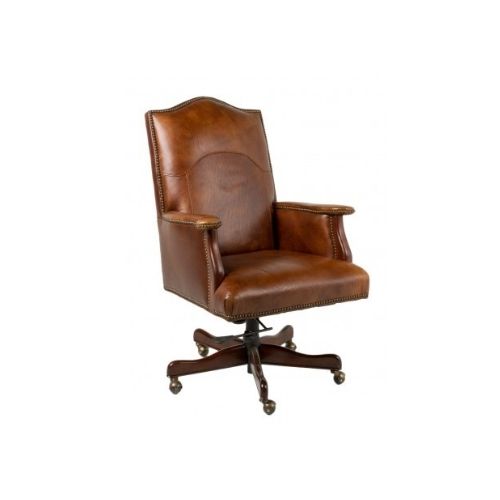 Tan Leather High Back Chair