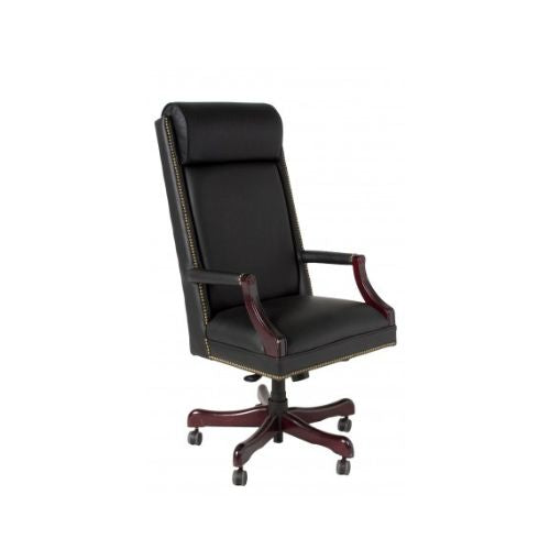 Black Leather Hi-Back Chair