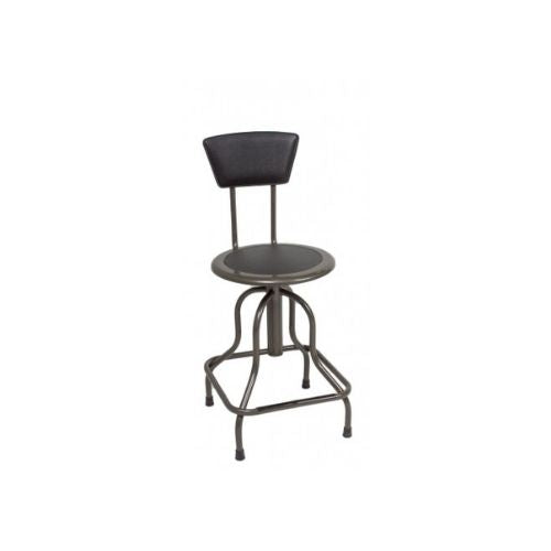 Grey Industrial Swivel Stool