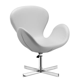White Leather Swan Chair