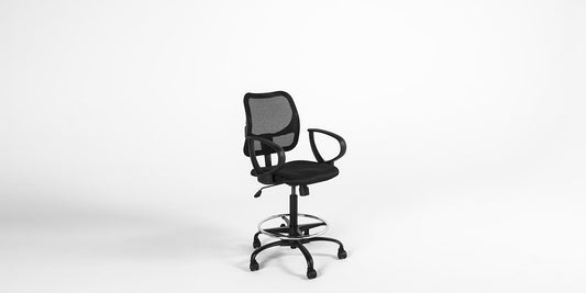 Black Mesh Back Drafting Chair