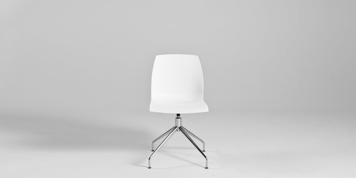 White Swivel Armless Chair