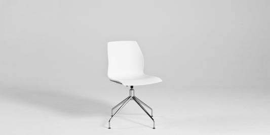 White Swivel Armless Chair