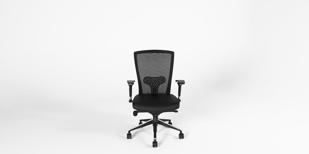 Mesh Back Task Chair- Leather Seat
