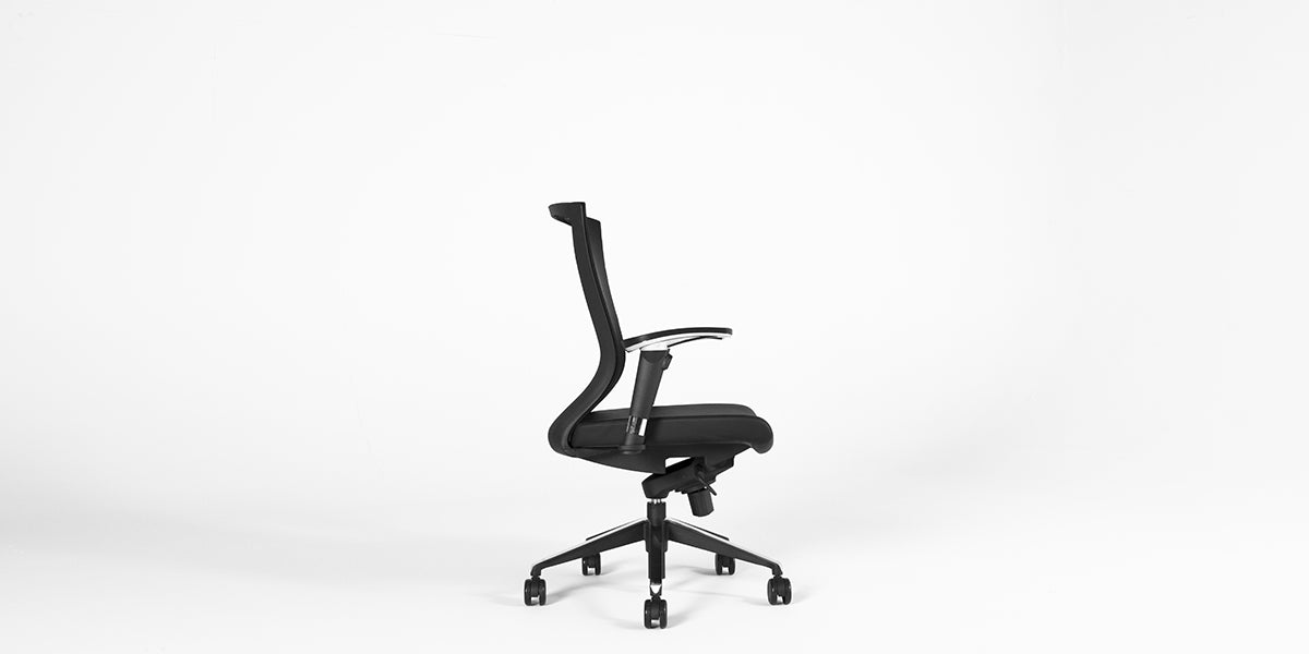 Mesh Back Task Chair- Leather Seat