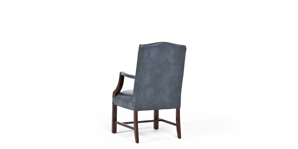 Blue Vinyl Martha Washington Chair