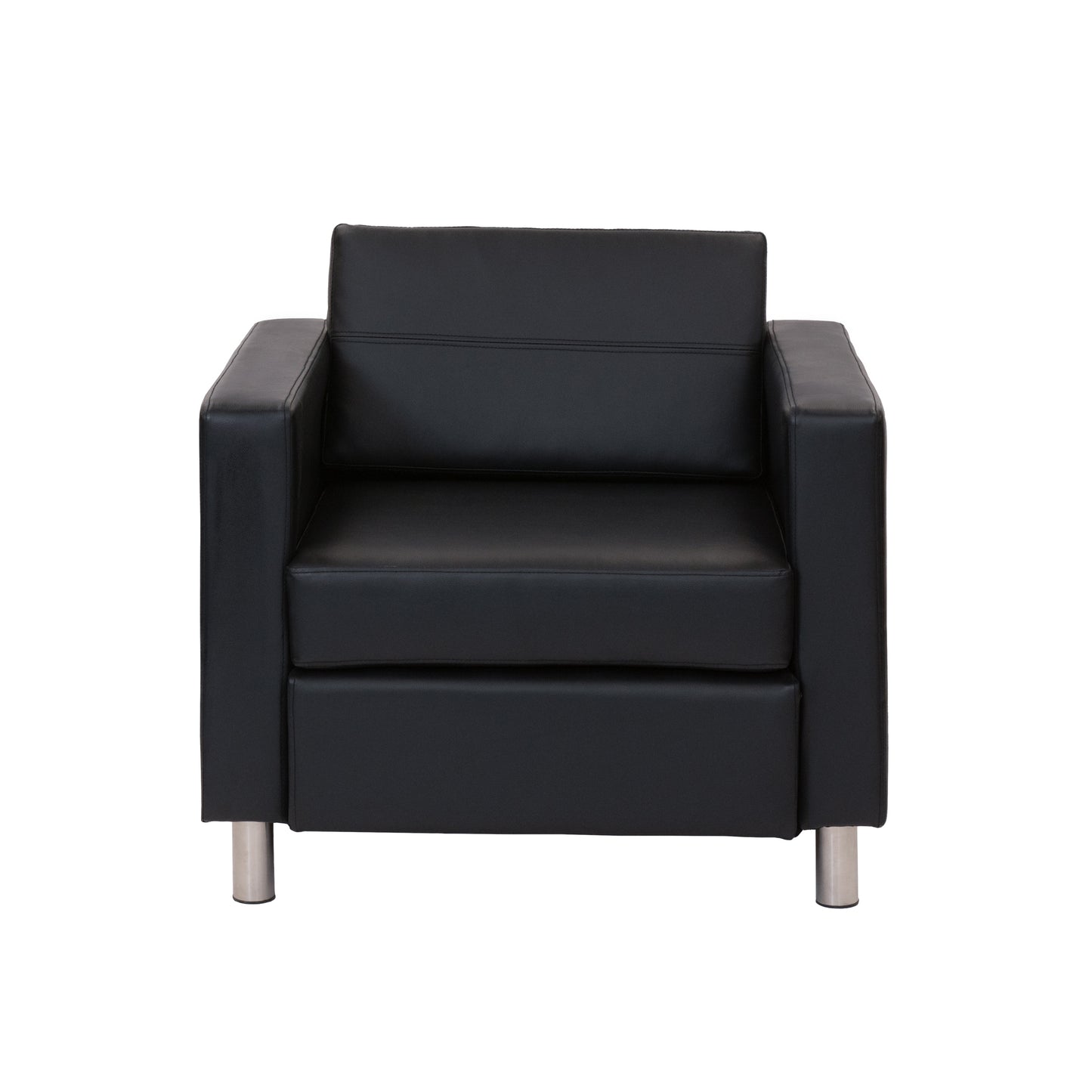 32" Black Vinyl Club Chair