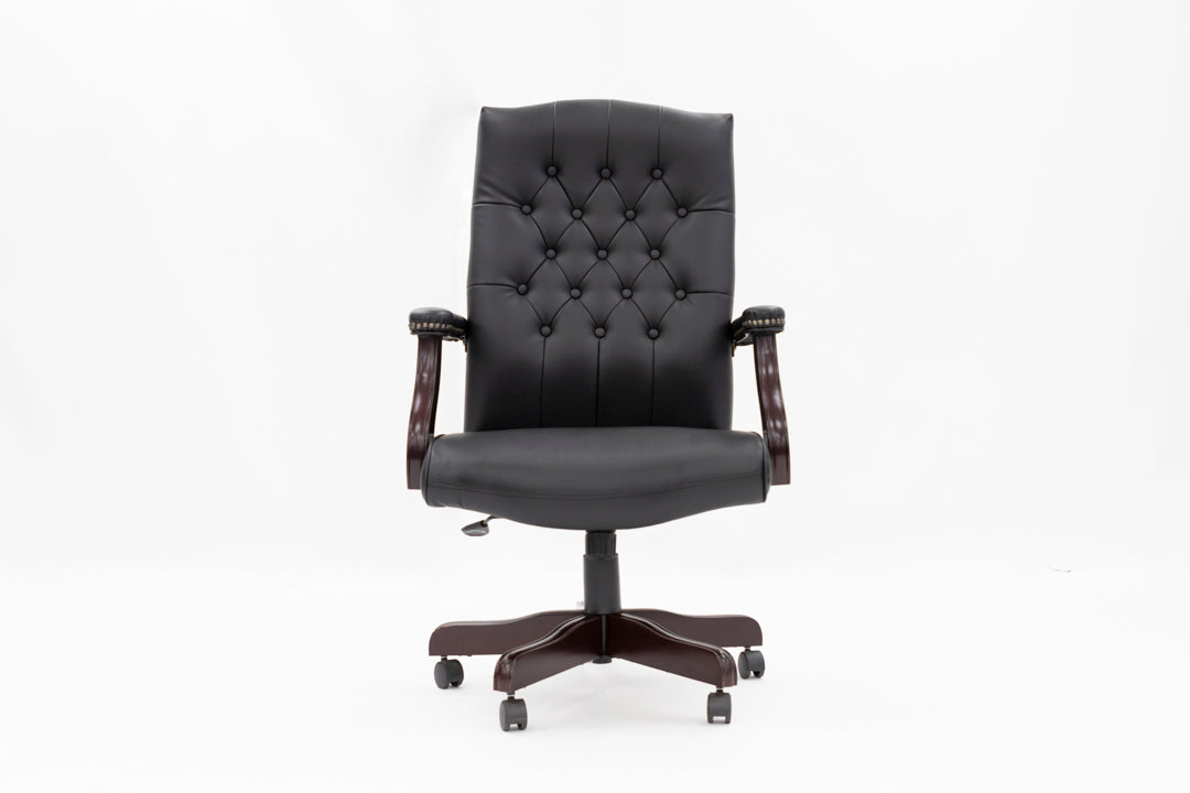 High Back Tufted Swivel Chair