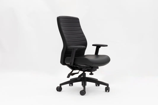 High Back Swivel Chair - Black Vinyl