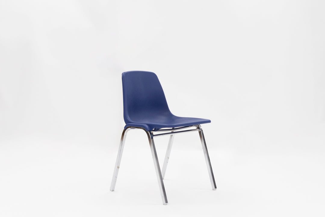 Blue Poly Shell Stack Chair – Arenson Props