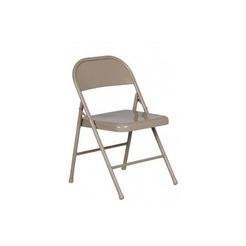 Beige Metal Folding Chair