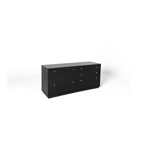 66"W Black Credenza