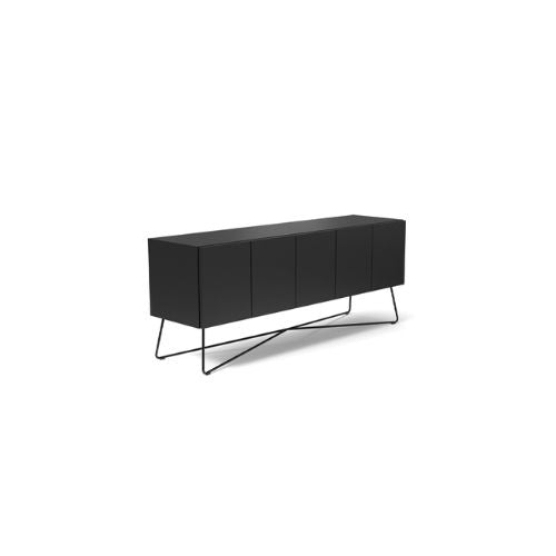 60"W Black Credenza