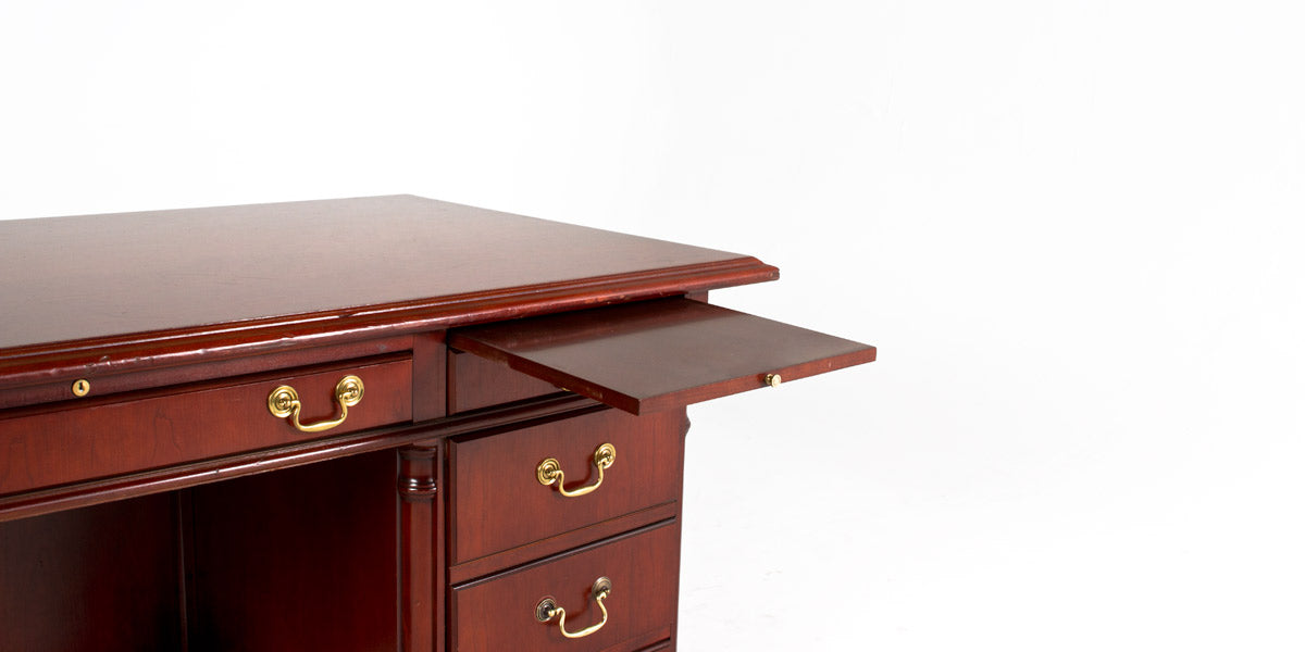 72" Medium Cherry Double Pedestal Desk