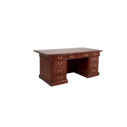 72" Medium Cherry Double Pedestal Desk