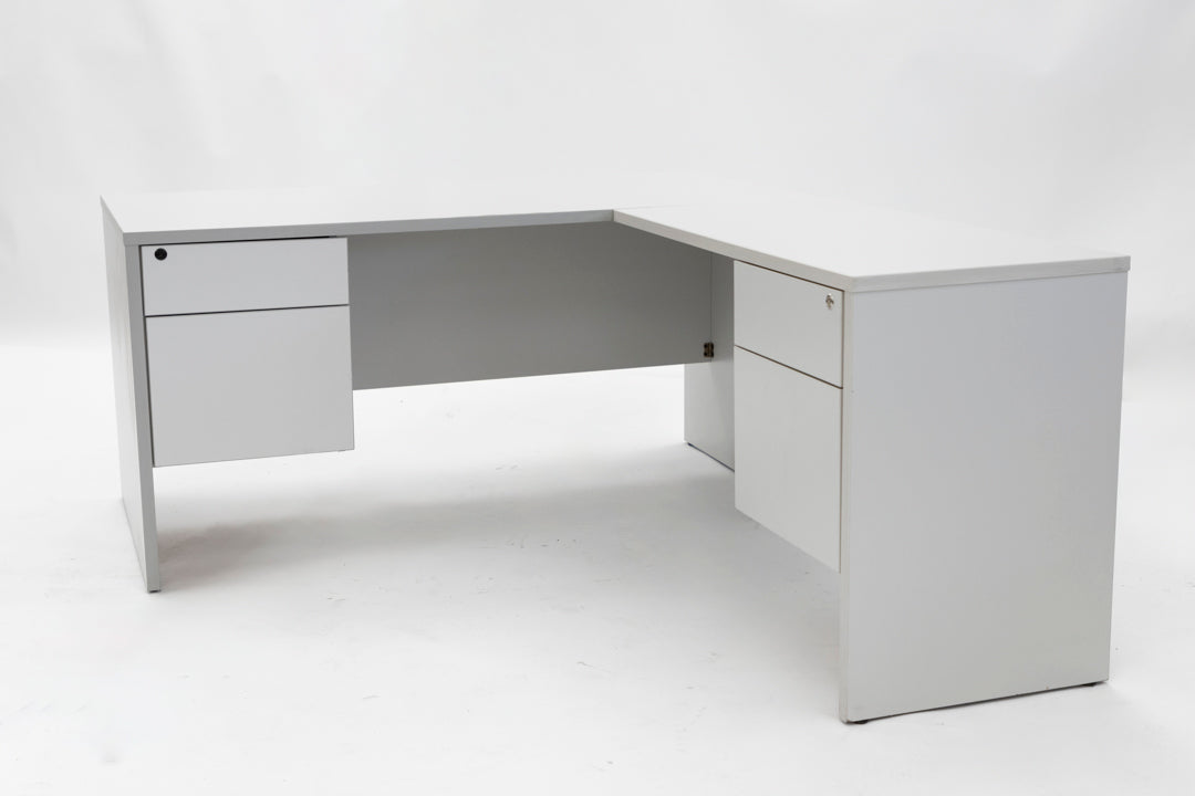 60" x 72" Light Grey L-Shaped Desk