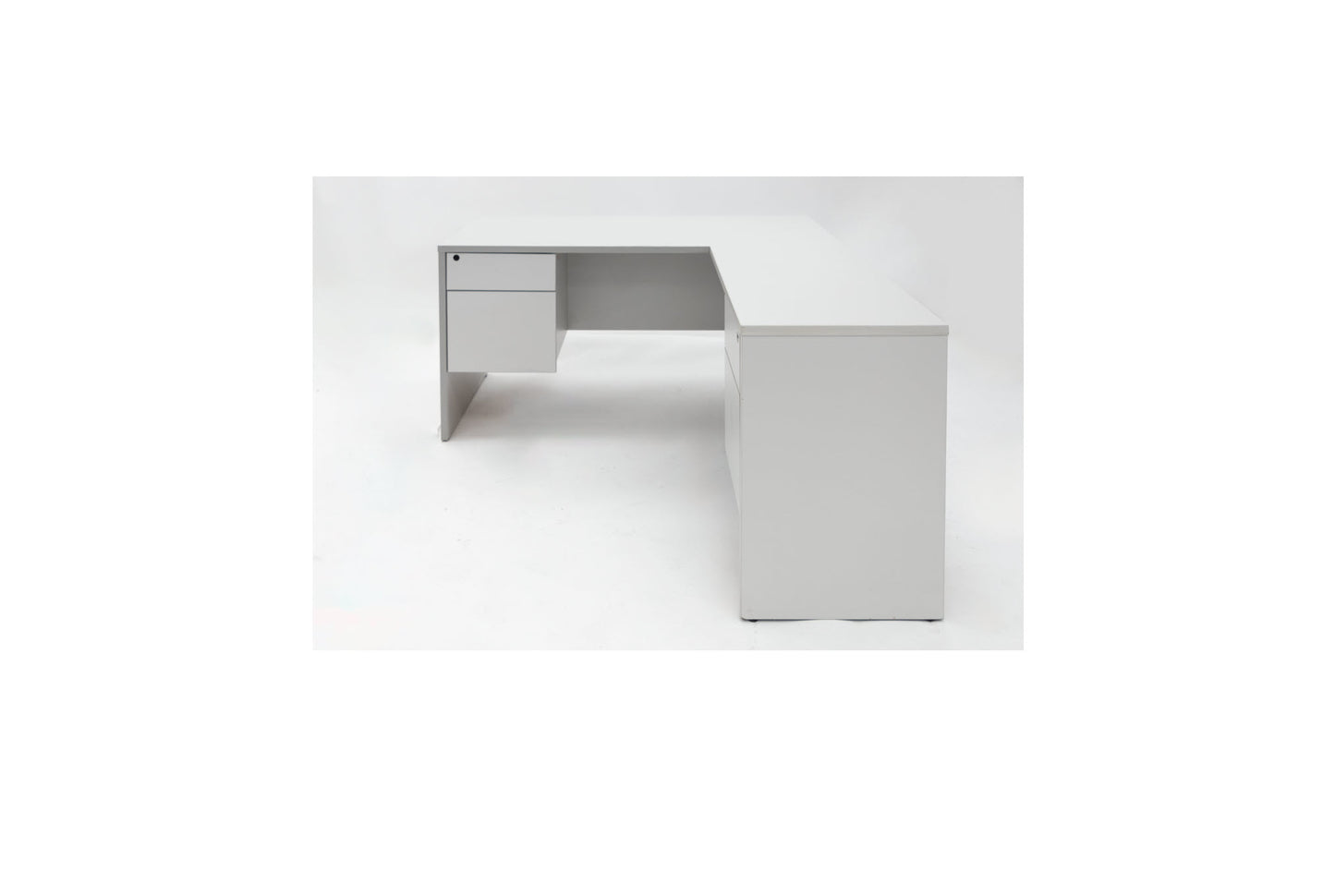 60" x 72" Light Grey L-Shaped Desk