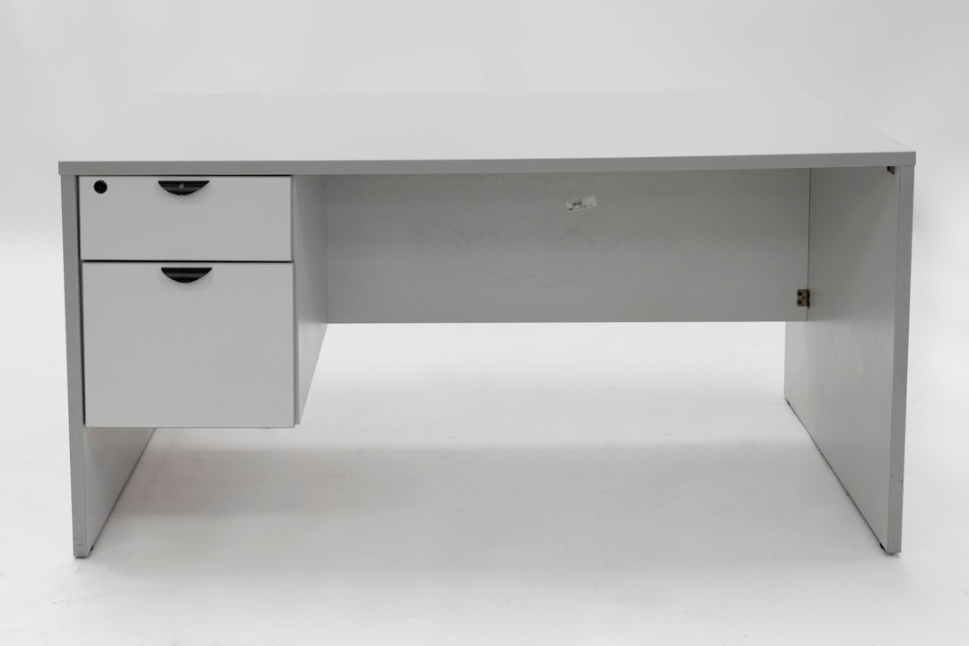 60" Single Ped Desk - Light grey
