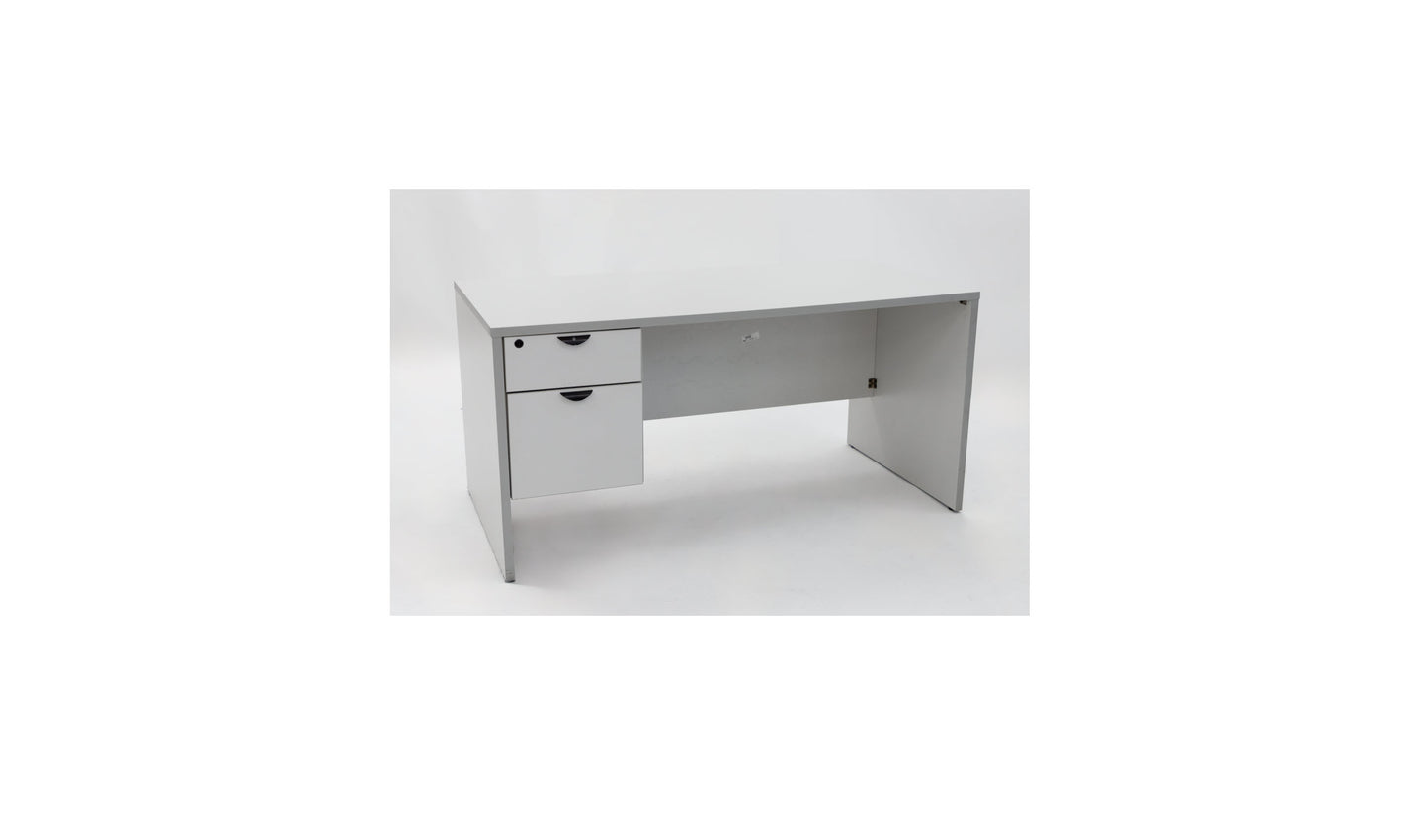 60" Single Ped Desk - Light grey