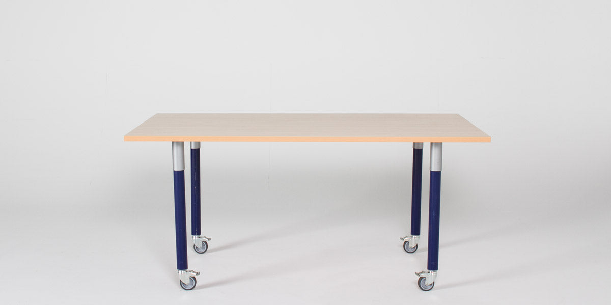 63"W Maple Table Desk on Casters