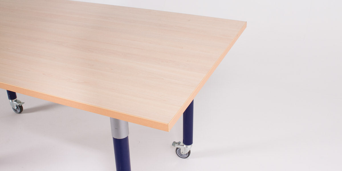 63"W Maple Table Desk on Casters