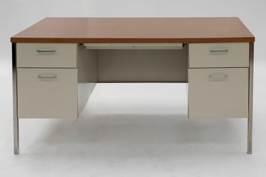 60" Double Ped Desk - Putty